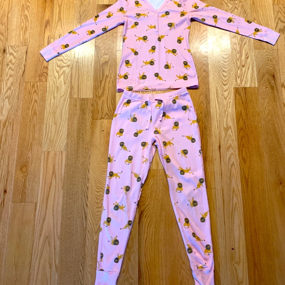 Cute pink lion pajama set 100% Organic cotton